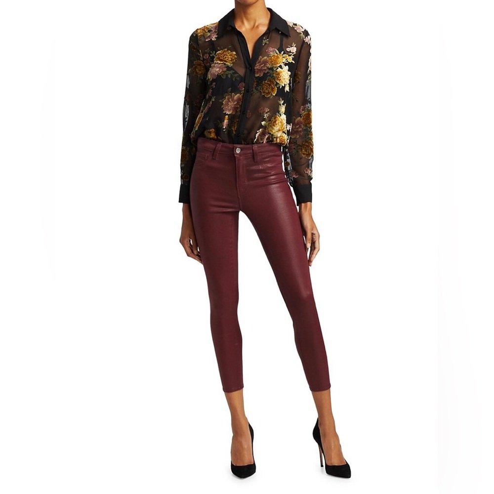 L’AGENCE Margot Coated Skinny Jeans - Picture 7 of 10